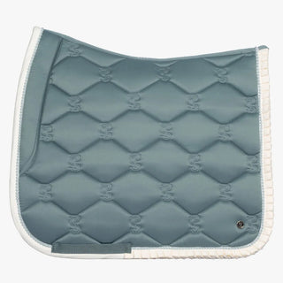 PS of Sweden Ruffle Saddle Pad Dressage Full Only - Steel Blue
