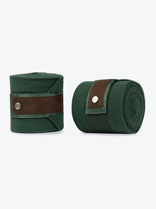 PS OF SWEDEN AW21 SUEDE BROWN POLO BANDAGES - Hunter Green - Divine Equestrian
