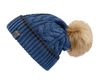 Cavallo Jana Faux Fur Pompom Hat - Denim / Graphite - Divine Equestrian