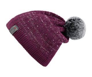 Cavallo Julietta Sequin Knitted Hat - Dark Fuchsia - Divine Equestrian