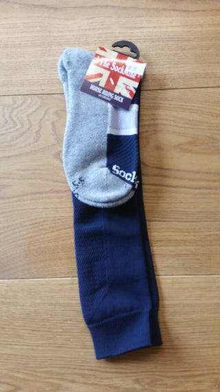 Hartpury Long Sock Navy with Grey foot - Divine Equestrian