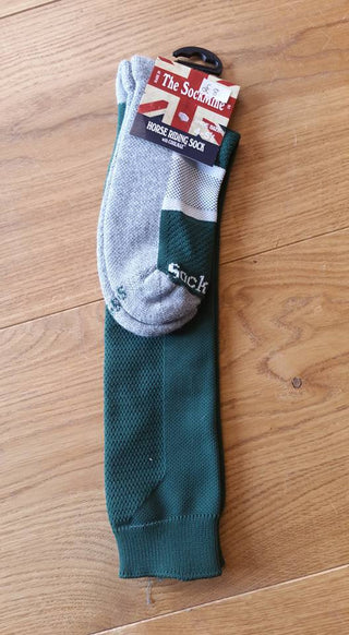 Houghton Long Sock Green with Grey Foot - Divine Equestrian