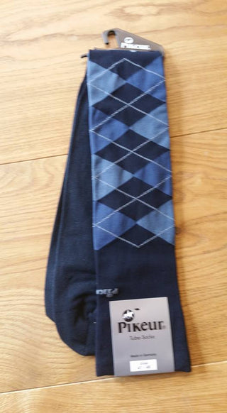 Pikeur Knee Legnth Tube Socks Navy Light Blue - Divine Equestrian