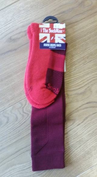 Burghley Long Sock Marron Red - Divine Equestrian