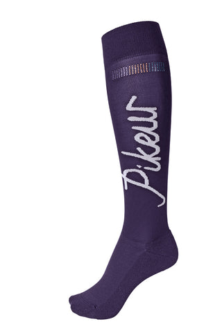 Pikeur Socks - Logo with Strass Flag - GRAPE - Divine Equestrian