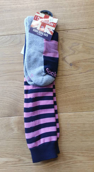 Blair Long Sock Navy & Pink - Divine Equestrian