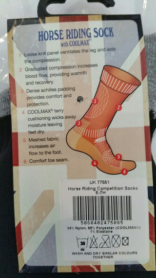 Hartpury Long Sock Navy with Grey foot - Divine Equestrian