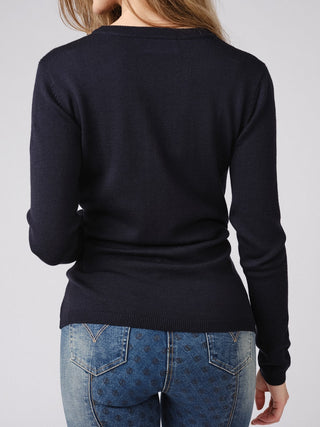 PS OF SWEDEN AW21 LINNEA MERINO WOOL SWEATER - NAVY - Divine Equestrian