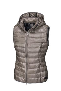 Pikeur AW19 Iva Quilted Waistcoat with Detachable Hood - Taupe - Divine Equestrian