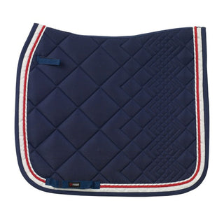 CATAGO Comfort Diamond saddle pad In Navy / red/white - Dressage Full Only - Divine Equestrian