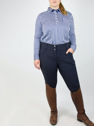 PS OF SWEDEN CURVY JEWEL HIGH WAIST FULL GRIP BREECHES - NAVY - Divine Equestrian