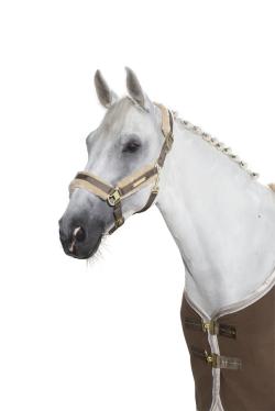 Eskadron Heritage Faux Fur Glossy Headcollar - Deeptaupe - Divine Equestrian