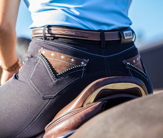 Euro-star Dela Knee Grip Breech - Navy - Divine Equestrian