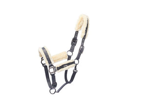 RBH Platinum Headcollar with Lambskin - Steel Grey - Divine Equestrian