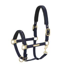 Eskadron Heritage Double Pin Glossy Headcollar - Oxfordnavy - Divine Equestrian