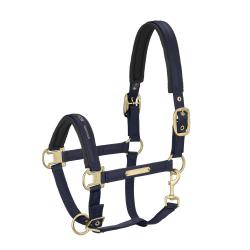 Eskadron Heritage Double Pin Glossy Headcollar - Oxfordnavy - Divine Equestrian