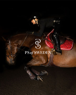 PS of Sweden STARDUST Limited Edition Saddle Pad - DARK RED WITH GOLD BINDING
