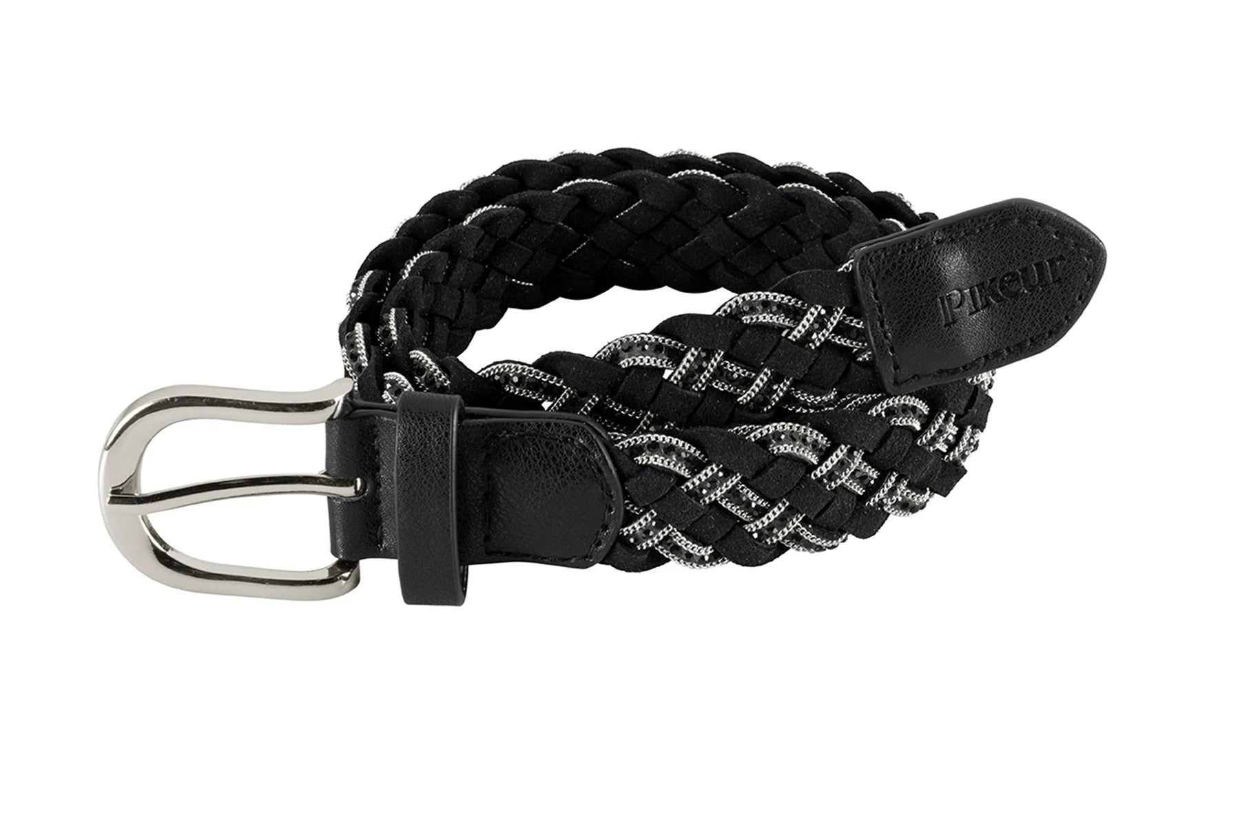Pikeur Braided crystal black belt Black