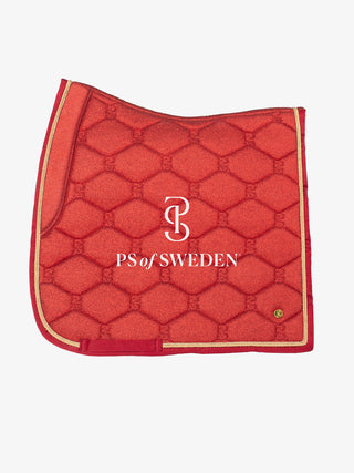 PS of Sweden STARDUST Limited Edition Saddle Pad - DARK RED WITH GOLD BINDING