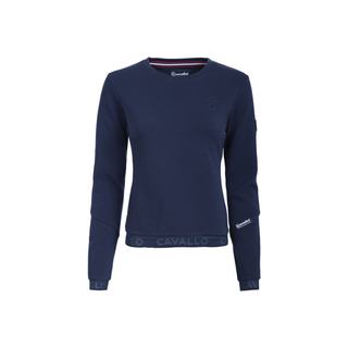 Cavallo Della Laidies Round Neck Sweater - Dark Blue - Divine Equestrian