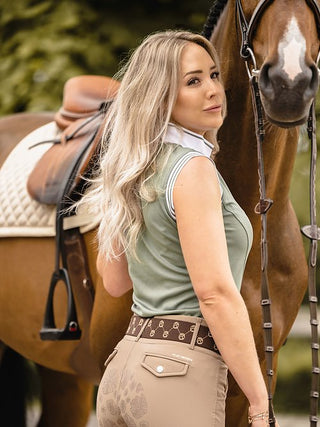 PS of Sweden Minna Polo Shirt - THYME - Divine Equestrian