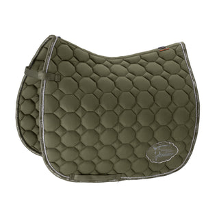 ESKADRON PLATINUM 19/20 COTTON EMBLEM SADDLE PAD - Martini-Olive - Divine Equestrian