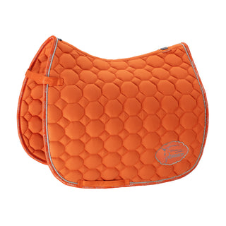 ESKADRON PLATINUM 19/20 COTTON EMBLEM SADDLE PAD - Vermillion-Orange - Divine Equestrian