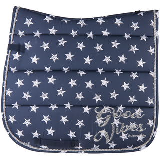 Imperial Riding Pattern saddle pad - Navy Stars - Dressage only - Divine Equestrian