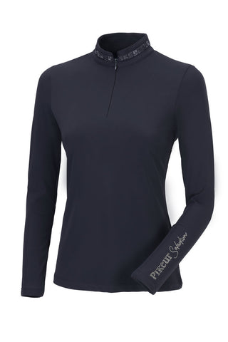 Pikeur Norea Winter Selection Tech Jersey Ladies Zip Shirt - Dark Navy - Divine Equestrian