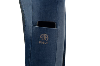 PIKEUR ROSA LADIES DENIM RIDING LEGGINGS - DENIM BLUE