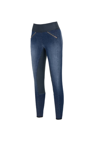 PIKEUR ROSA LADIES DENIM RIDING LEGGINGS - DENIM BLUE