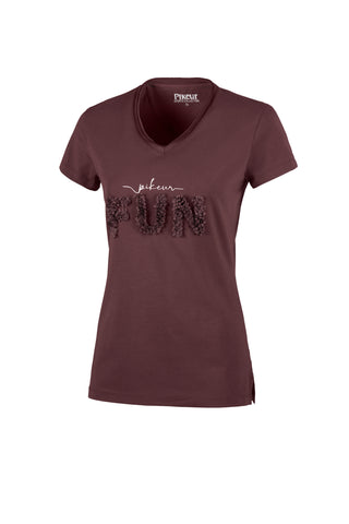 Pikeur SS21 Afral Ladies Round neck T-shirt - LIGHT AUBERGINE - Divine Equestrian